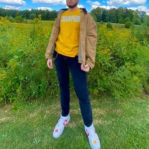 yellow champion tee from pacsun!